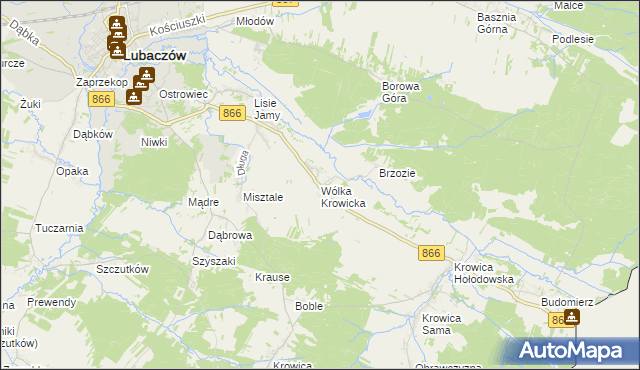 mapa Wólka Krowicka, Wólka Krowicka na mapie Targeo