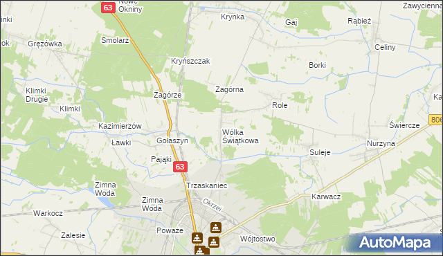 mapa Wólka Świątkowa, Wólka Świątkowa na mapie Targeo