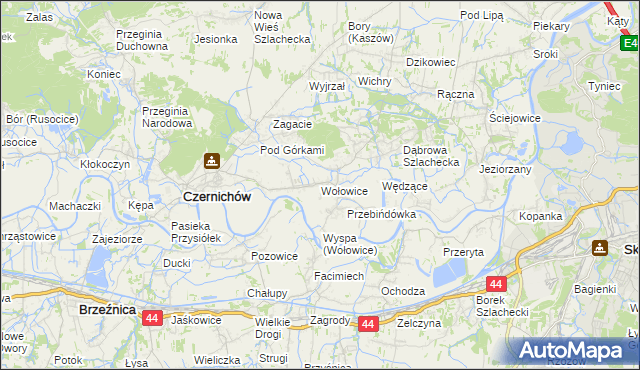 mapa Wołowice, Wołowice na mapie Targeo