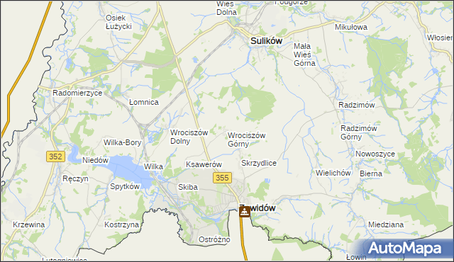 mapa Wrociszów Górny, Wrociszów Górny na mapie Targeo