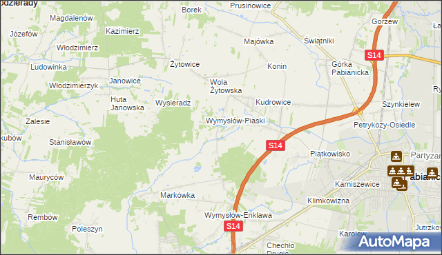 mapa Wymysłów Francuski, Wymysłów Francuski na mapie Targeo