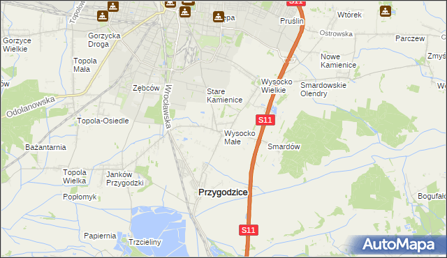 mapa Wysocko Małe, Wysocko Małe na mapie Targeo