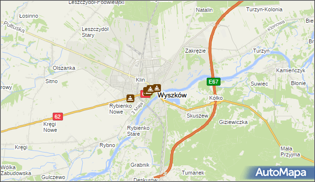 mapa Wyszków, Wyszków na mapie Targeo