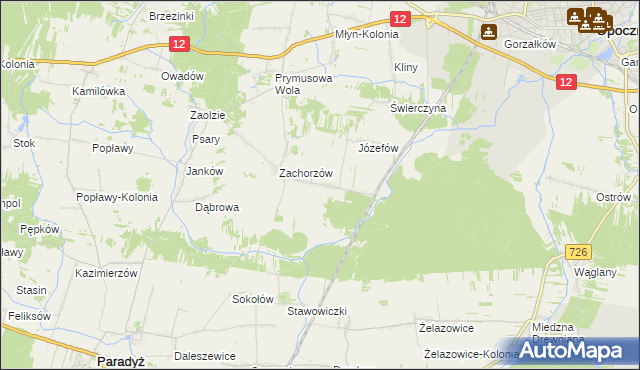 mapa Zachorzów-Kolonia, Zachorzów-Kolonia na mapie Targeo