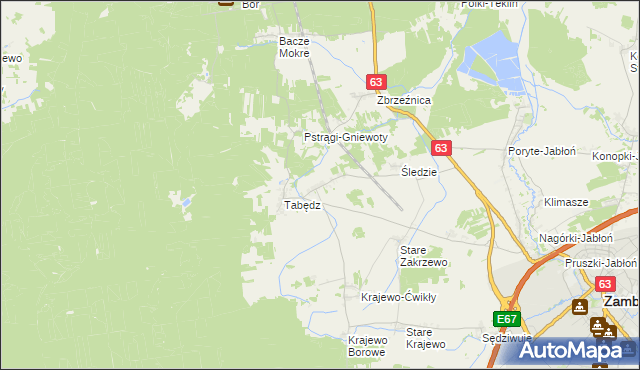 mapa Zagroby-Zakrzewo, Zagroby-Zakrzewo na mapie Targeo