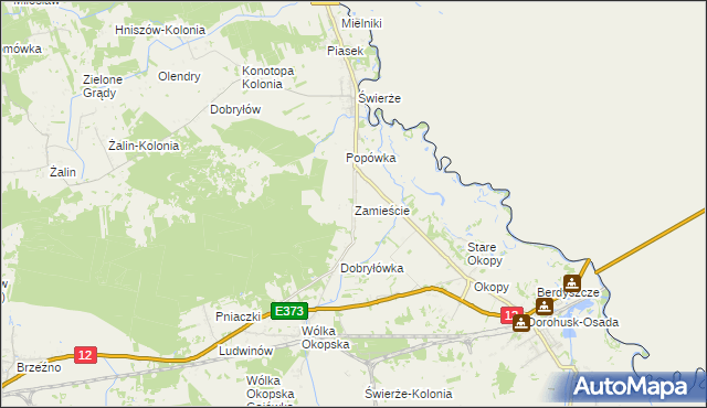 mapa Zamieście gmina Dorohusk, Zamieście gmina Dorohusk na mapie Targeo