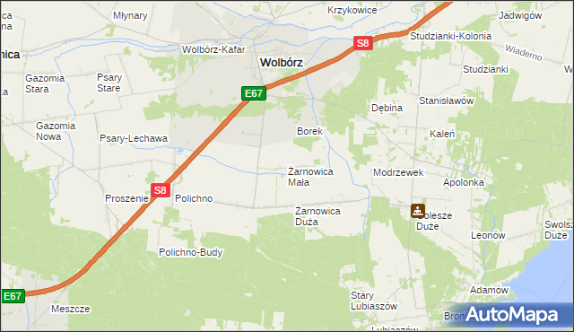 mapa Żarnowica Mała, Żarnowica Mała na mapie Targeo