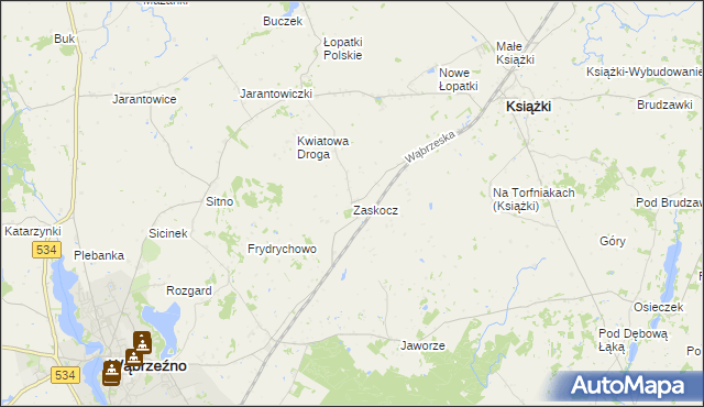 mapa Zaskocz, Zaskocz na mapie Targeo