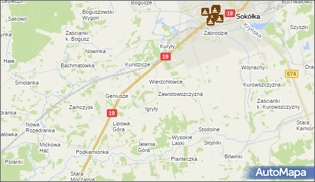 mapa Zawistowszczyzna, Zawistowszczyzna na mapie Targeo