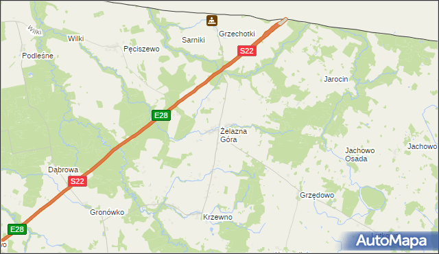 mapa Żelazna Góra, Żelazna Góra na mapie Targeo