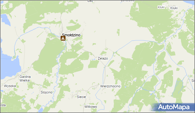 mapa Żelazo gmina Smołdzino, Żelazo gmina Smołdzino na mapie Targeo