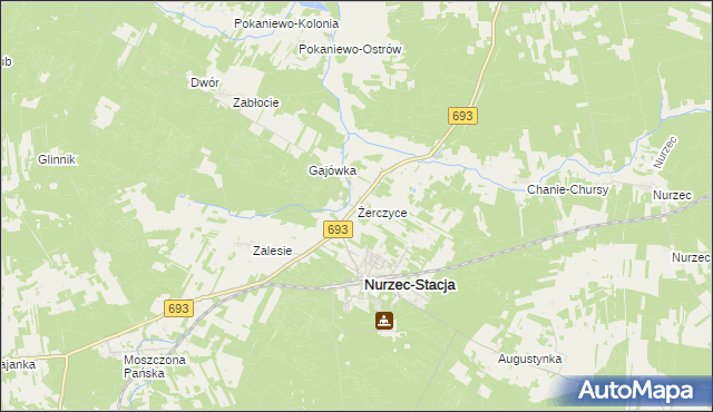 mapa Żerczyce, Żerczyce na mapie Targeo