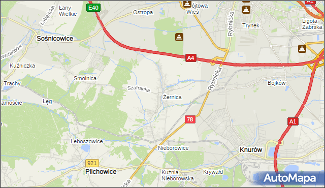 mapa Żernica, Żernica na mapie Targeo