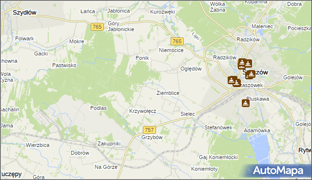 mapa Ziemblice, Ziemblice na mapie Targeo