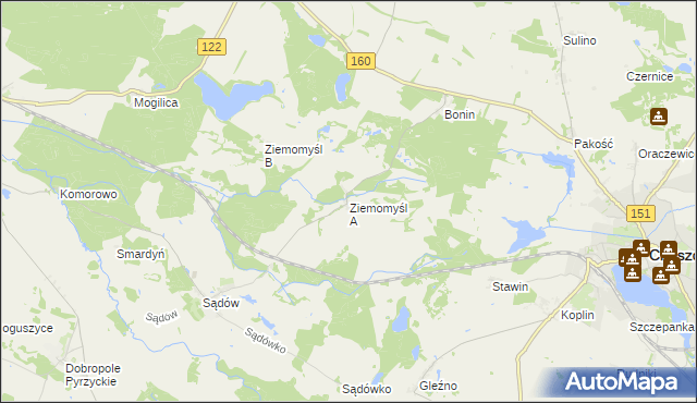 mapa Ziemomyśl A, Ziemomyśl A na mapie Targeo