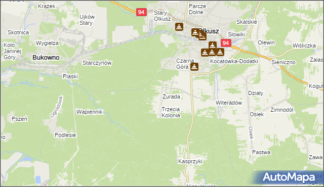 mapa Żurada, Żurada na mapie Targeo