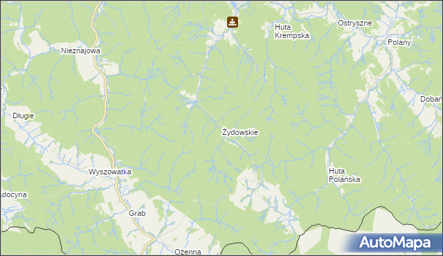 mapa Żydowskie gmina Krempna, Żydowskie gmina Krempna na mapie Targeo