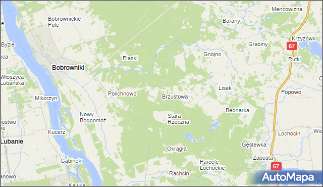 mapa Brzustowa, Brzustowa na mapie Targeo