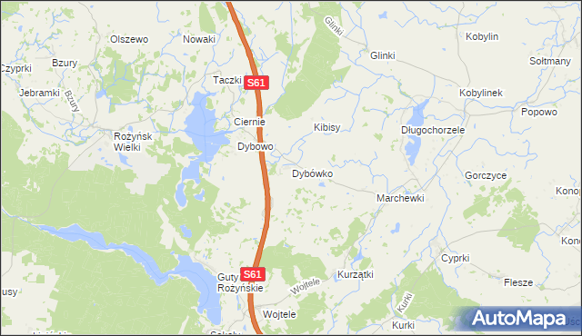 mapa Dybówko, Dybówko na mapie Targeo