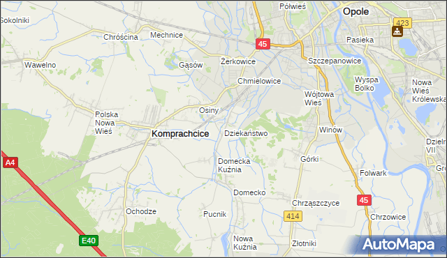 mapa Dziekaństwo, Dziekaństwo na mapie Targeo