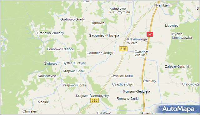 mapa Gadomiec-Wyraki, Gadomiec-Wyraki na mapie Targeo