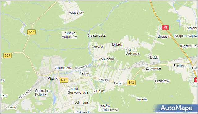 mapa Januszno, Januszno na mapie Targeo