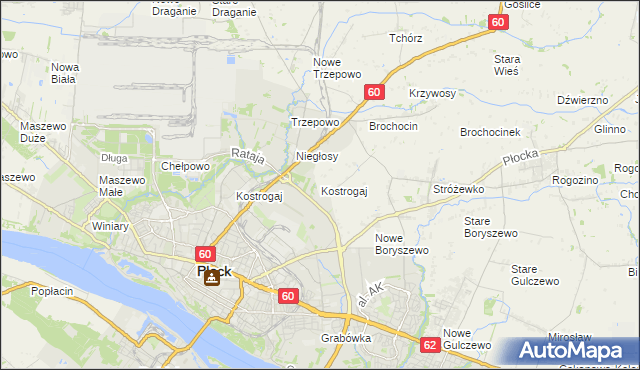 mapa Kostrogaj, Kostrogaj na mapie Targeo