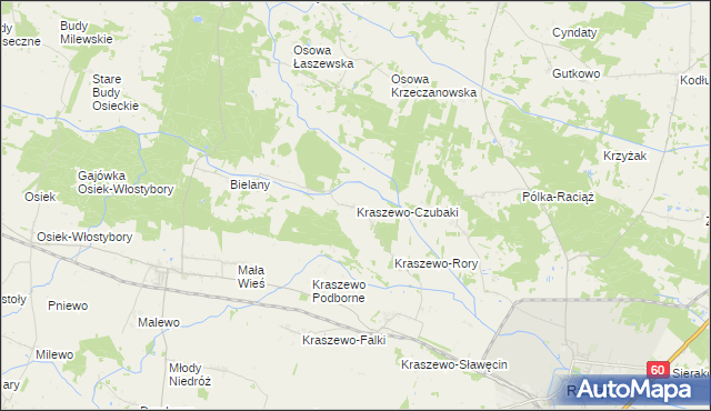 mapa Kraszewo-Czubaki, Kraszewo-Czubaki na mapie Targeo