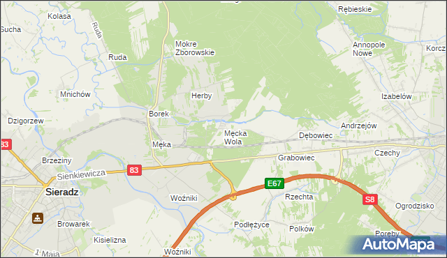 mapa Męcka Wola, Męcka Wola na mapie Targeo