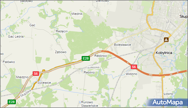 mapa Reblinko, Reblinko na mapie Targeo