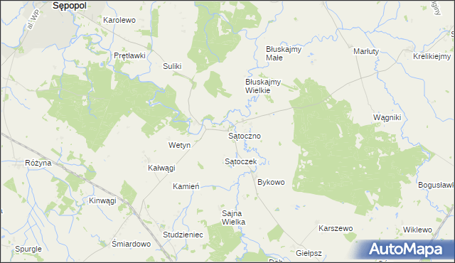 mapa Sątoczno gmina Korsze, Sątoczno gmina Korsze na mapie Targeo