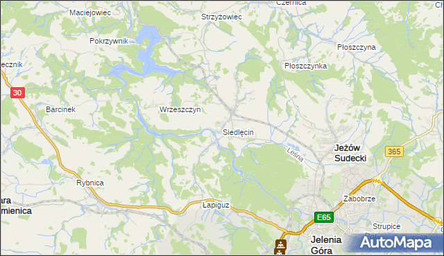 mapa Siedlęcin, Siedlęcin na mapie Targeo