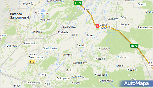 mapa Ślęzaki, Ślęzaki na mapie Targeo