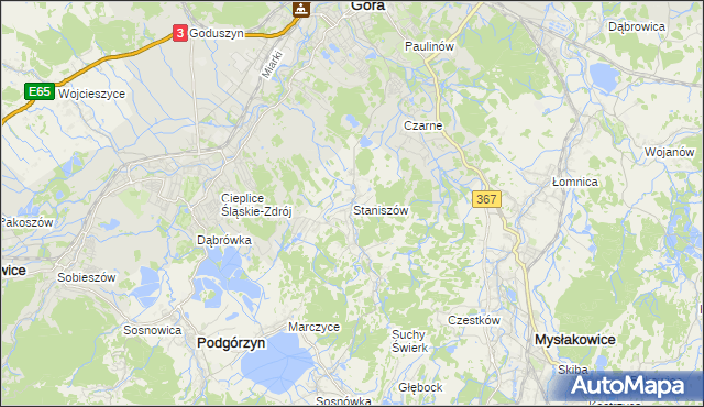 mapa Staniszów, Staniszów na mapie Targeo