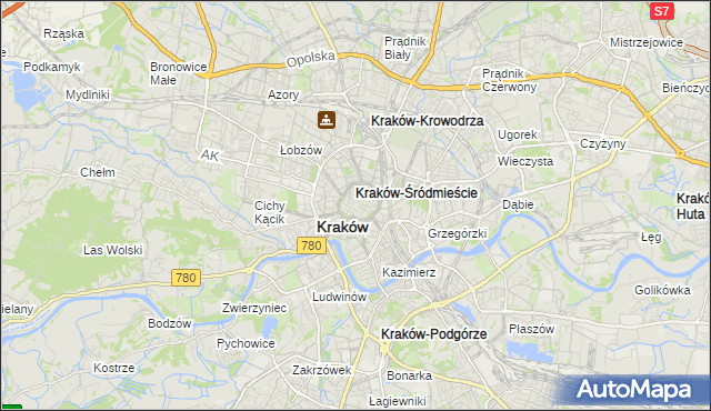 mapa Stare Miasto gmina Kraków, Stare Miasto gmina Kraków na mapie Targeo