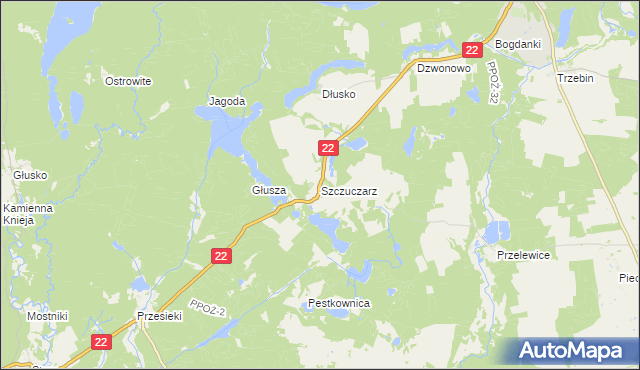 mapa Szczuczarz, Szczuczarz na mapie Targeo