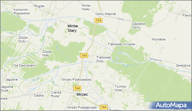 mapa Trębowiec Duży, Trębowiec Duży na mapie Targeo