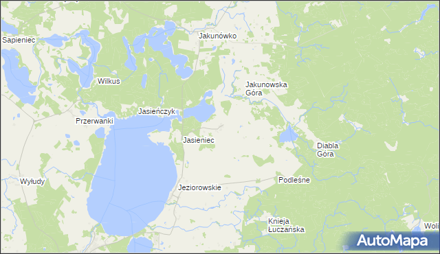 mapa Żabinka gmina Kruklanki, Żabinka gmina Kruklanki na mapie Targeo
