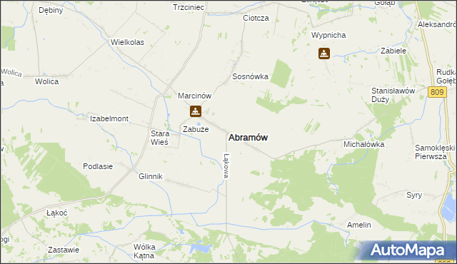 mapa Abramów powiat lubartowski, Abramów powiat lubartowski na mapie Targeo