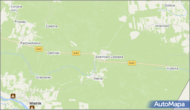 mapa Adamowo-Zastawa, Adamowo-Zastawa na mapie Targeo