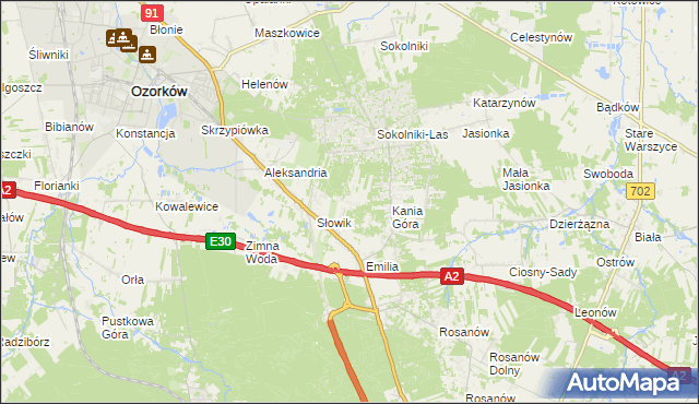 mapa Adolfów gmina Zgierz, Adolfów gmina Zgierz na mapie Targeo