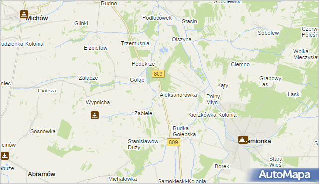 mapa Aleksandrówka gmina Michów, Aleksandrówka gmina Michów na mapie Targeo