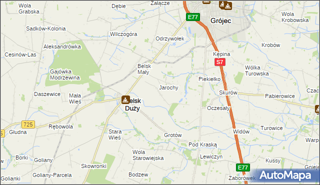 mapa Anielin gmina Belsk Duży, Anielin gmina Belsk Duży na mapie Targeo