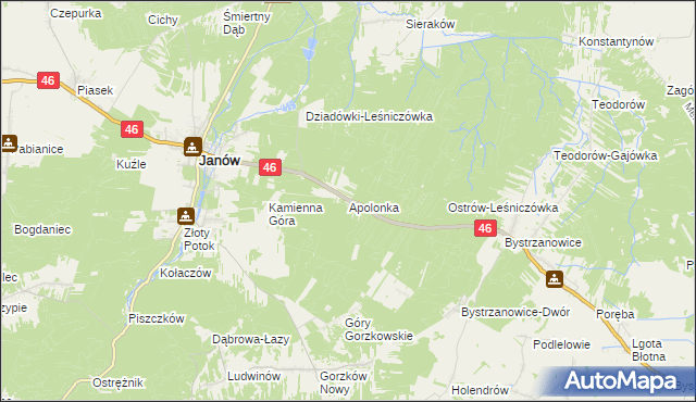 mapa Apolonka gmina Janów, Apolonka gmina Janów na mapie Targeo