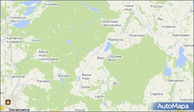 mapa Bącz, Bącz na mapie Targeo