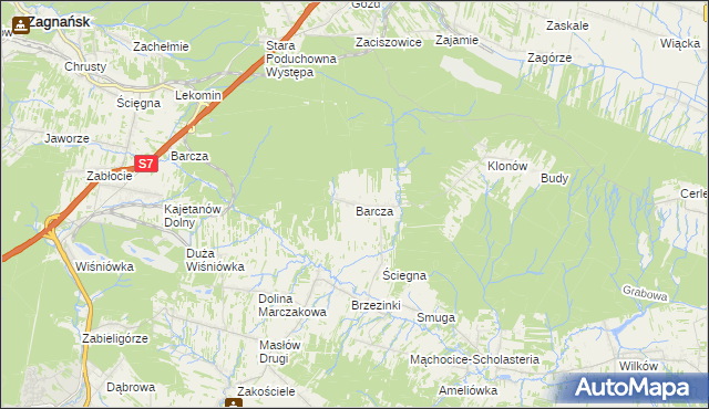 mapa Barcza, Barcza na mapie Targeo