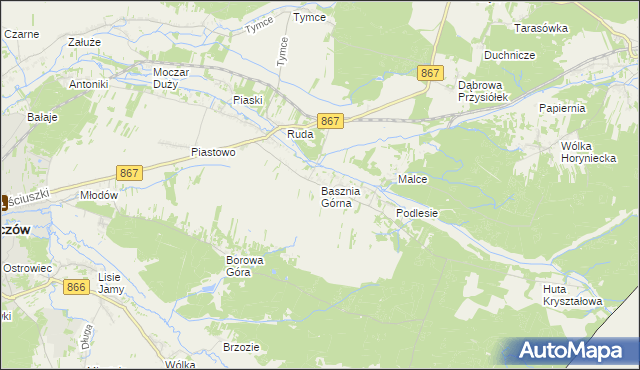 mapa Basznia Górna, Basznia Górna na mapie Targeo