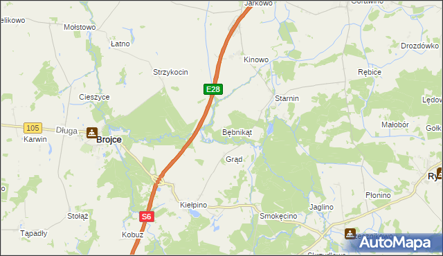 mapa Bębnikąt gmina Rymań, Bębnikąt gmina Rymań na mapie Targeo