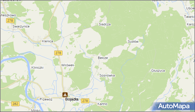 mapa Bełcze, Bełcze na mapie Targeo