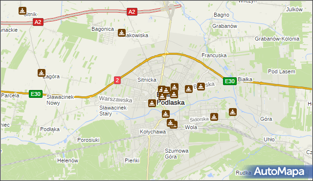 mapa Białej Podlaskiej, Biała Podlaska na mapie Targeo